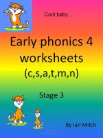 Cover for 'Early Phonics 4 Worksheets  (c,s,a,t,m,n)'