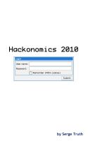Cover for 'Hackonomics 2010'