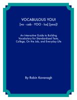Cover for 'Vocabulous You! An Interactive Guide to Building Vocabulary for  Standardized Tests, College, On the Job and Everyday Life'