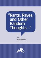 Cover for '"Rants, Raves, and Other Random Thoughts..."'