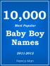 10,000 Most Popular Baby Boy Names, 2011-2012 by Nancy Man