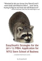 Cover for 'EssaySnark's Strategies for the 2011-'12 MBA Admissions Essays for NYU Stern School of Business'