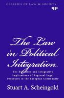 Cover for 'The Law in Political Integration'