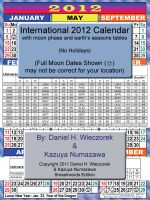 Cover for '2012 International Calendar With Moon Phase Table'