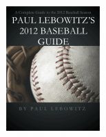 Cover for 'Paul Lebowitz's 2012 Baseball Guide'